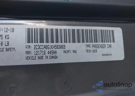 2019 Chrysler 300 300S z USA, uszkodzony, nr VIN 2C3CCABG1KH583069